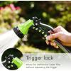 imageAQUASTAR AS73371 7Pattern Rear Trigger Nozzle Orange Hose Water Sprayer Lawn Yard GardenGreen