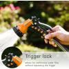 imageAQUASTAR AS73371 7Pattern Rear Trigger Nozzle Orange Hose Water Sprayer Lawn Yard GardenOrange