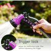 imageAQUASTAR AS73371 7Pattern Rear Trigger Nozzle Orange Hose Water Sprayer Lawn Yard GardenPurple