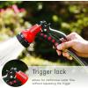 imageAQUASTAR AS73371 7Pattern Rear Trigger Nozzle Orange Hose Water Sprayer Lawn Yard GardenRed