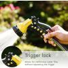 imageAQUASTAR AS73371 7Pattern Rear Trigger Nozzle Orange Hose Water Sprayer Lawn Yard GardenYellow