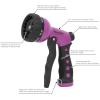 imageAQUASTAR Blue Garden Hose Heavy Duty Metal High Pressure FrontTrigger 7Pattern Nozzle Sprayer for Garden Lawns Plantes Showering PetsampampOutdoor fun Cleaning and Car WashingPurple