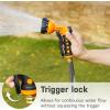 imageAQUASTAR Blue Garden Hose Heavy Duty Metal High Pressure FrontTrigger 7Pattern Nozzle Sprayer for Garden Lawns Plantes Showering PetsampampOutdoor fun Cleaning and Car WashingOrange