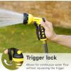 imageAQUASTAR Blue Garden Hose Heavy Duty Metal High Pressure FrontTrigger 7Pattern Nozzle Sprayer for Garden Lawns Plantes Showering PetsampampOutdoor fun Cleaning and Car WashingYellow