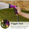 imageAQUASTAR Blue Garden Hose Heavy Duty Metal High Pressure FrontTrigger 7Pattern Nozzle Sprayer for Garden Lawns Plantes Showering PetsampampOutdoor fun Cleaning and Car WashingPurple