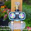 imageAQUASTAR TwoZone Hose Watering Timer Yellow Automatic Irrigation for Lawn Garden Yard Two OutletsBlue