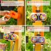 imageAQUASTAR TwoZone Hose Watering Timer Yellow Automatic Irrigation for Lawn Garden Yard Two OutletsOrange