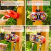 imageAQUASTAR TwoZone Hose Watering Timer Yellow Automatic Irrigation for Lawn Garden Yard Two OutletsRed
