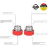 imageEden 92285 Hose Nozzle ampamp Sprinkler Metal Swivel KinkFree Connectors HeavyDuty Garden Hose Fittings 2Pack Red ampamp Silver
