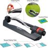 imageEden 96212 Turbo Oscillating Sprinkler Covers Up to 4499 sq ft 18 Precision Nozzles Weighted Base Flow and Width Controls Adjustable Range Triple Nozzle Switches Quick Connects FiltersCovers up to 4 000 sq ft