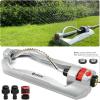 imageEden 96216 Heavy Duty Metal 3Way Oscillating Sprinkler for Large Lawn and Garden WQuick Connect Starter SetWith Flow Control