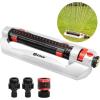 imageEden 96216 Heavy Duty Metal 3Way Oscillating Sprinkler for Large Lawn and Garden WQuick Connect Starter SetWith Width Adjustment