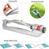 imageEden 96218 Heavy Duty Turbo Oscillating Sprinkler Covers Up to 3700 sq ft 18 Brass Nozzles Weighted Aluminum Base Adjustable Range Quick Connect Bundle Silver Red BlackMetal