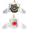 imageEden 96218 Heavy Duty Turbo Oscillating Sprinkler Covers Up to 3700 sq ft 18 Brass Nozzles Weighted Aluminum Base Adjustable Range Quick Connect Bundle Silver Red BlackMetal