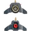 imageEden 96218 Heavy Duty Turbo Oscillating Sprinkler Covers Up to 3700 sq ft 18 Brass Nozzles Weighted Aluminum Base Adjustable Range Quick Connect Bundle Silver Red BlackPlastic