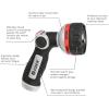 imageEden 96845 Pro Metal ThumbControl Straight 4Pattern Turbo Nozzle WQuick Connector Starter Set High Pressure Garden Sprayer for Hose6Pattern