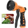 imageAQUASTAR Blue Garden Hose Heavy Duty Metal High Pressure FrontTrigger 7Pattern Nozzle Sprayer for Garden Lawns Plantes Showering PetsampampOutdoor fun Cleaning and Car WashingOrange