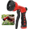 imageAQUASTAR Blue Garden Hose Heavy Duty Metal High Pressure FrontTrigger 7Pattern Nozzle Sprayer for Garden Lawns Plantes Showering PetsampampOutdoor fun Cleaning and Car WashingRed