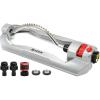 imageEden 96216 Heavy Duty Metal 3Way Oscillating Sprinkler for Large Lawn and Garden WQuick Connect Starter SetWith Flow Control