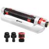 imageEden 96216 Heavy Duty Metal 3Way Oscillating Sprinkler for Large Lawn and Garden WQuick Connect Starter SetWith Width Adjustment