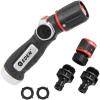 imageEden 96845 Pro Metal ThumbControl Straight 4Pattern Turbo Nozzle WQuick Connector Starter Set High Pressure Garden Sprayer for Hose4 UNIQUE SPRAY PATTERNS