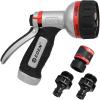 imageEden 96845 Pro Metal ThumbControl Straight 4Pattern Turbo Nozzle WQuick Connector Starter Set High Pressure Garden Sprayer for Hose6Pattern Rear Trigger
