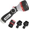 imageEden 96845 Pro Metal ThumbControl Straight 4Pattern Turbo Nozzle WQuick Connector Starter Set High Pressure Garden Sprayer for Hose6Pattern Straight