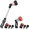 imageEden 98653 Pro Metal 6Pattern 18 Watering Wand and Metal Garden Nozzle Value Bundle