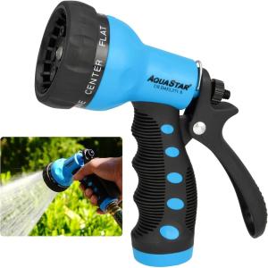 imageAQUASTAR AS73371 7Pattern Rear Trigger Nozzle Orange Hose Water Sprayer Lawn Yard GardenBlue