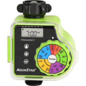 imageAQUASTAR SingleZone Hose Watering Timer Red Automatic Irrigation for Lawn Garden Yard One OutletGreen