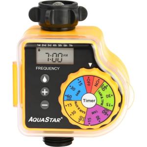 imageAQUASTAR SingleZone Hose Watering Timer Red Automatic Irrigation for Lawn Garden Yard One OutletYellow