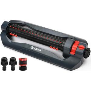 imageEden 94112 3Way Turbo Oscillating Sprinkler for Large Yard and Lawn WQuick Connect Starter Set Covers up to 4499 sq ft