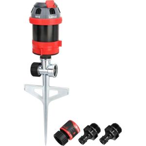 imageEden 94144 6Pattern Rotary Gear Drive Sprinkler with Step Spike Gear Drive Heavy Duty Gardening Watering System GardenampampLawns Multi Pattern Coverage up to 5278sqft