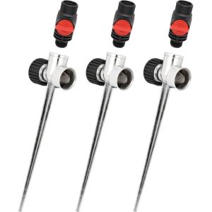 imageEden 94154 PRO The Heaviest Weight Tripod 537 lbs Adjustable 4Way Mini Turbo Metal Oscillating Sprinkler WQuick Connect Starter Set Covers up to 4069 sq ft Telescoping Tripod StyleSpike Base
