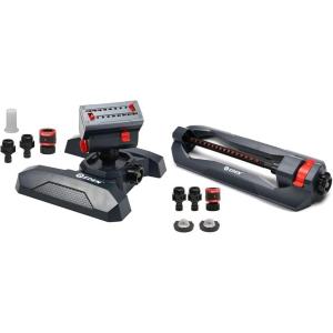 imageEden 95124 Adjustable 4Way Mini Turbo Oscillating Sprinkler WQuick Connect Starter Set Covers up to 4069 sq ft Heavy Weight BaseOscillating