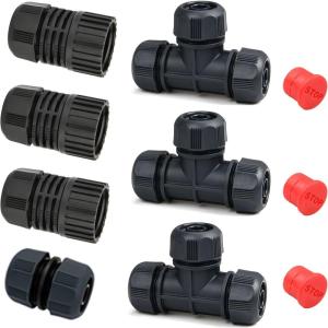 imageEden DIY Garden Hose and Faucet Connector  10Piece Set Model99910 Red Black
