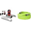 imageEden 96122 Metal Adjustable 6Pattern Mobile Rotary Gear Drive Garden Sprinkler for Yard WQuick Connect Starter Set Waters up to 80 ft in DiameterLawn Sprinkler  Hose 58 in x 50 ft