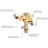 imageEden 16032 Brass Impact Sprinkler Heavy Duty Sprinkler Head Adjustable 0360 Degrees Pattern Watering Sprinklers for Yard Lawn and Grass Irrigation