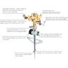 imageEden 94147 Brass Impulse Sprinkler with Step Spike Gear Drive Heavy Duty Gardening Watering System GardenampLawns Coverage up to 5278sqft
