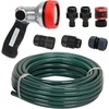 image:imageEden 94050 50 Ft Hose and Metal Shower Nozzle Bundle WQuick Connect Starter Set DIY Gardening Tools