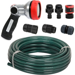 image:imageEden 94050 50 Ft Hose and Metal Shower Nozzle Bundle WQuick Connect Starter Set DIY Gardening Tools